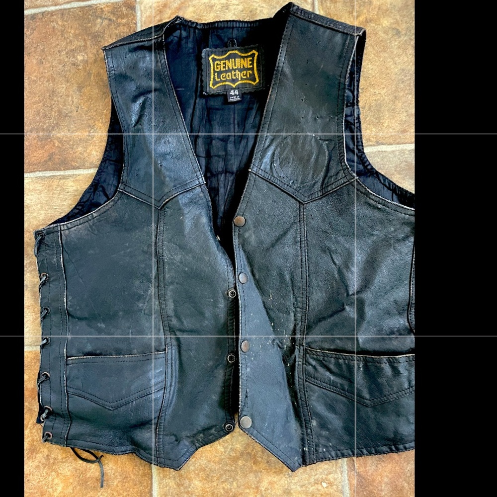 Vintage 44 vest Genuine LEATHER - quality remains long after price forgotten